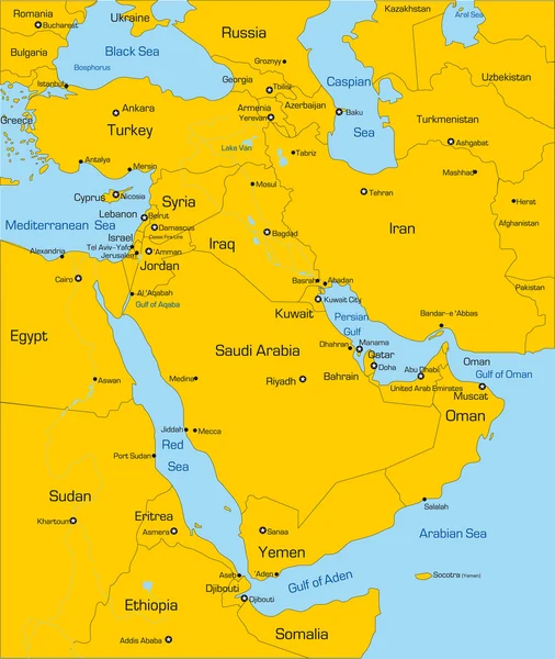 Bliskim Wschodzie kraju — Wektor stockowy