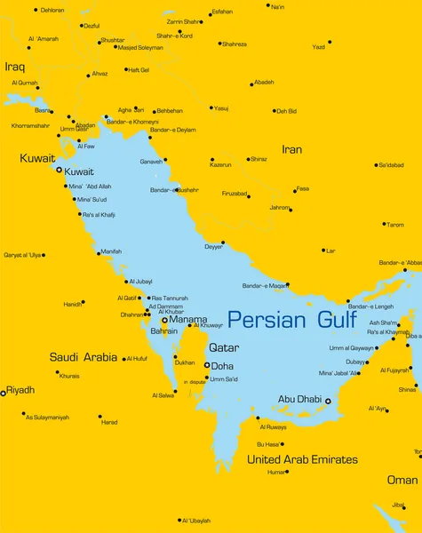 Paesi del Golfo Persico — Vettoriale Stock