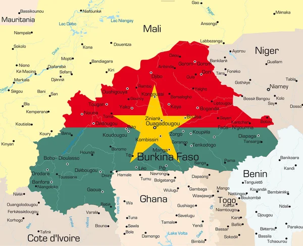 Burkina Faso país — Vector de stock