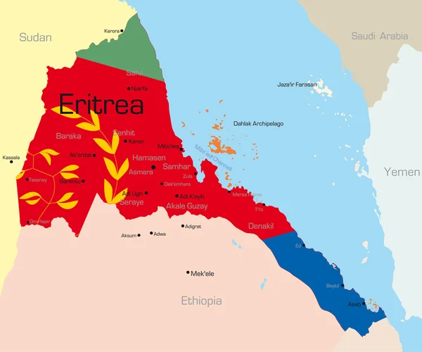 Eritrea — Stockvector