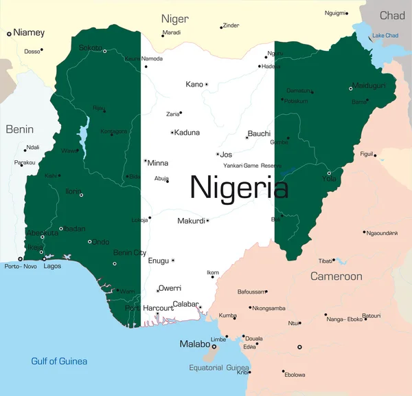 尼日利亚 — 图库矢量图片