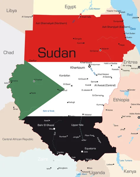 Sudan — Stockvektor