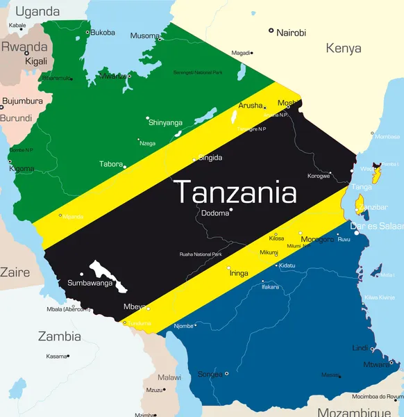 Tanzania — Stockvector