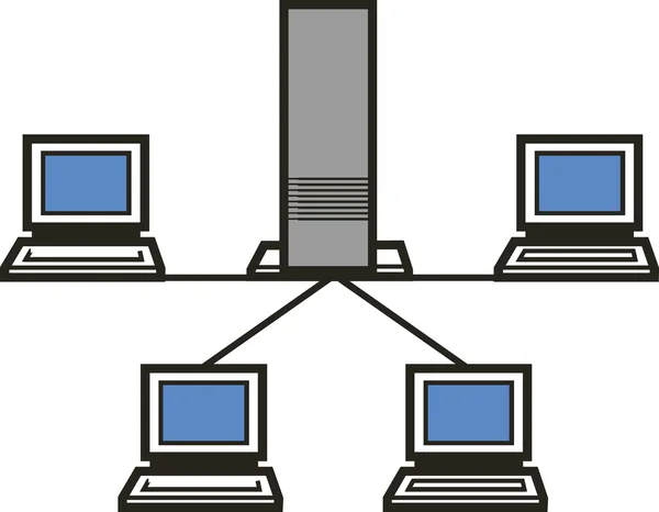 Computers network — Stock Vector