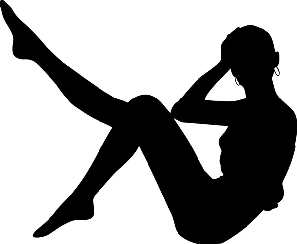 Chica sexy posando silueta — Vector de stock