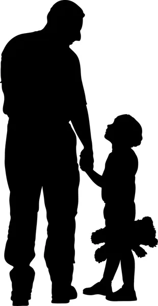 Papi y niño ilustración — Vector de stock