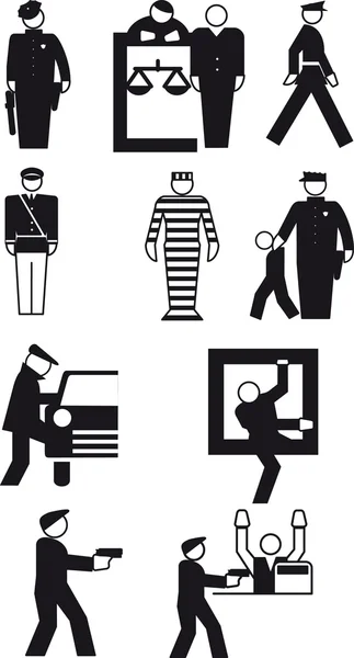 Le policier et le voleur — Image vectorielle