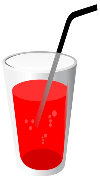 Červený nápoj s trubkou — Stockový vektor