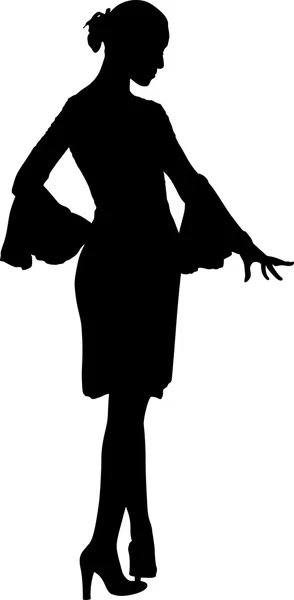 Beauty girl posing silhouette — Stock Vector