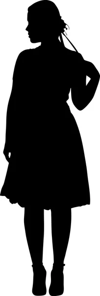Fille posant silhouette — Image vectorielle