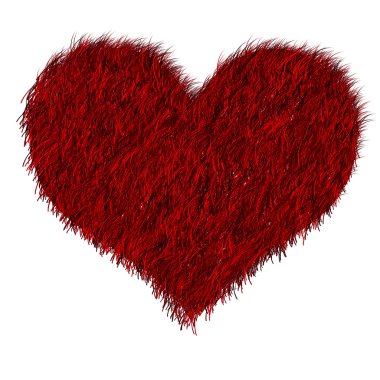 Red furred heart clipart