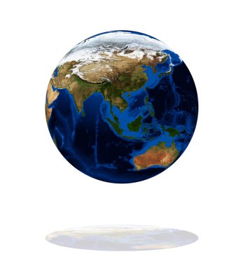 Europe and Asia on the Earth planet clipart