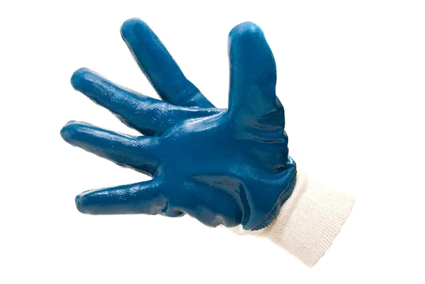 Mavi iş sanayi eldiveni — Stok fotoğraf