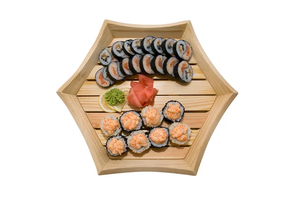 Sushi in wood plate — Stock Photo, Image