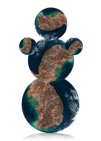 Hombre de nieve por planeta Tierra —  Fotos de Stock