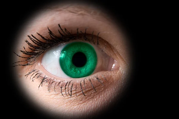 Mujer ojo verde — Foto de Stock
