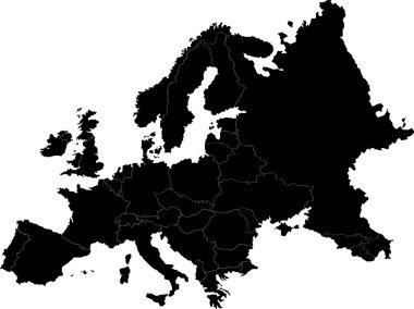 Europe vector map clipart