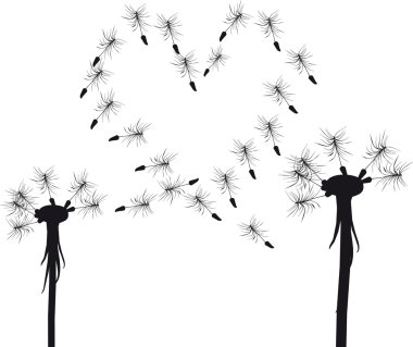 Love dandelion concept clipart