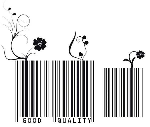 Código de barras floral — Vector de stock