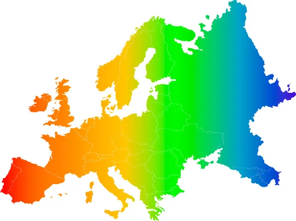 Європа карта колір вектор — стоковий вектор