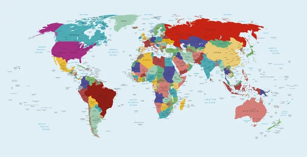Mapa político del mundo — Archivo Imágenes Vectoriales