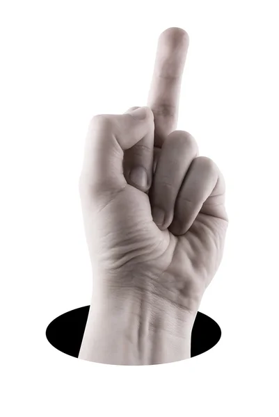 Långfingret tecken — Stockfoto