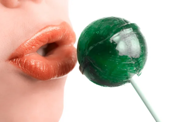 Gröna lollipop — Stockfoto
