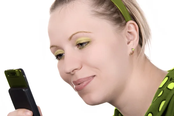 Chica con teléfono móvil — Foto de Stock