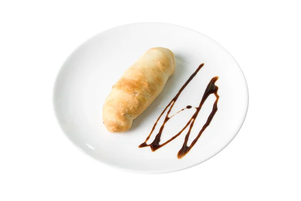 Sweet bun with chocolate — Stock Photo, Image
