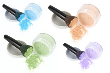 Color face powders set clipart