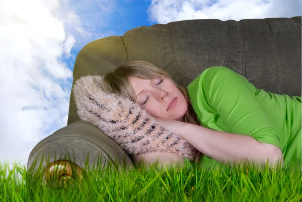 Outdoor sleeping — Stock Photo, Image