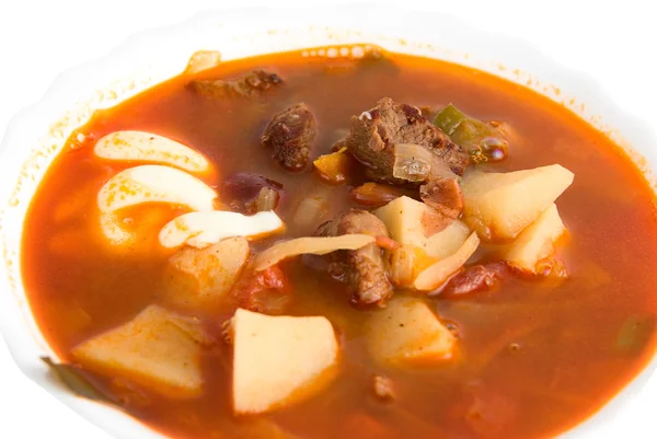 Close up de sopa de borscht — Fotografia de Stock