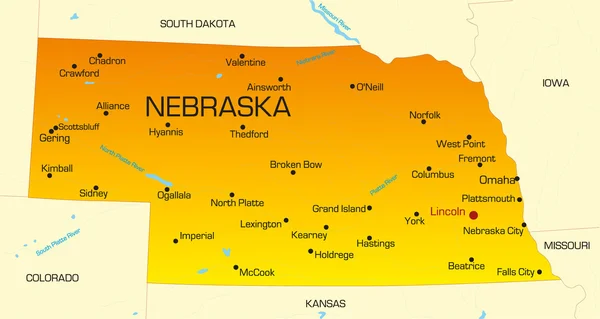 Nebraska — Archivo Imágenes Vectoriales