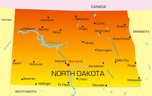 Dakota del Norte — Archivo Imágenes Vectoriales