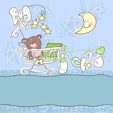 Baby boy announcement card clipart