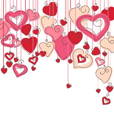 Hanging hearts clipart