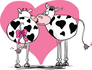 Kissing cow clipart