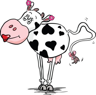 Cow in love clipart