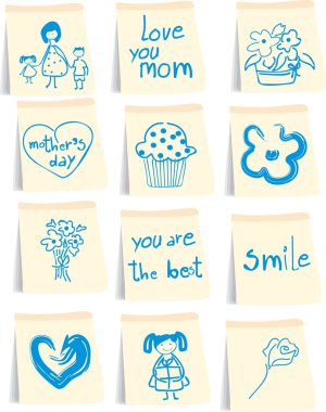 Mother`s day icon set clipart