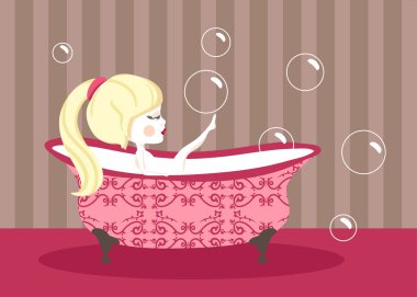 Pretzel taking bath clipart