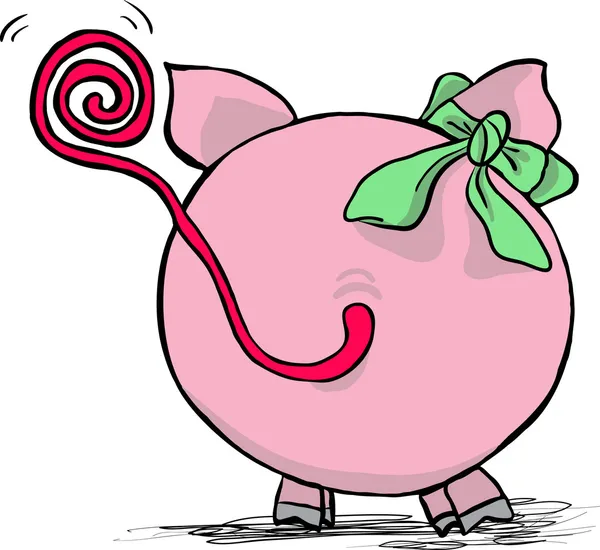Funny pig - back side — Stock Vector
