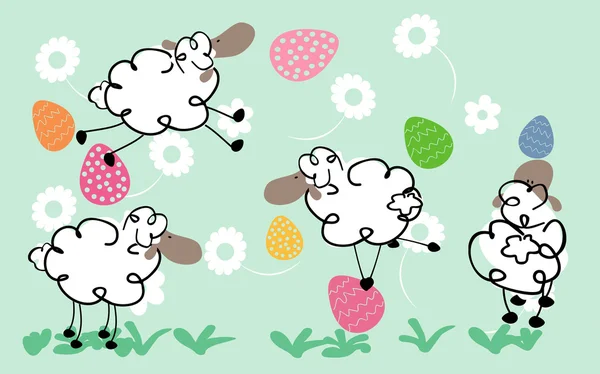 Moutons de Pâques — Image vectorielle