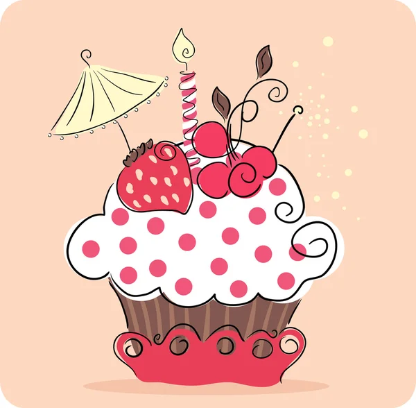 Gyümölcs cupcake — Stock Vector