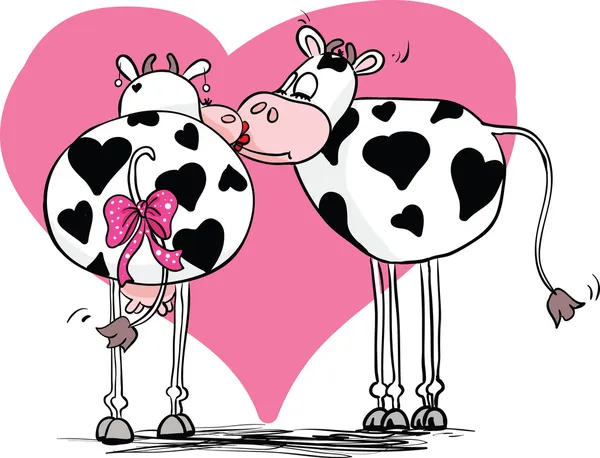 Całowanie krowa Ilustracja Stockowa