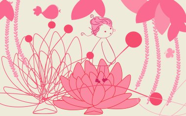 Waterlilly oriental jungle clipart