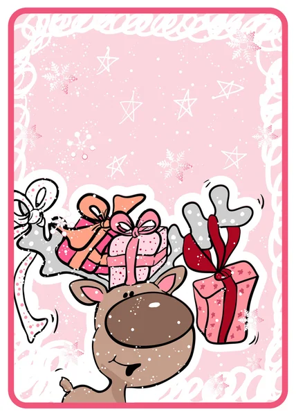 Mignon renne avec des cadeaux — Image vectorielle