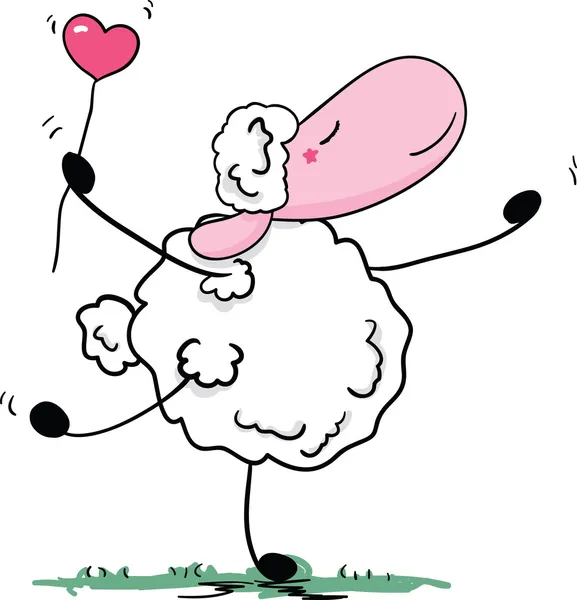 Romantica danza delle pecore — Vettoriale Stock