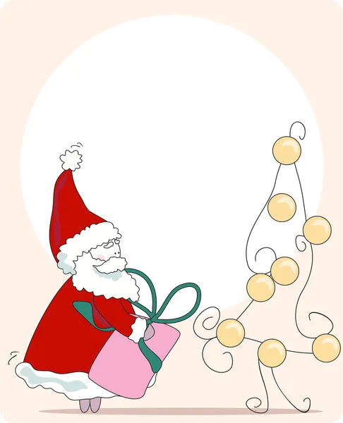 Sneaky santa. greeting card — Stock Vector