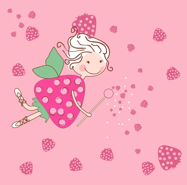 Strawberry fairy — Stock vektor