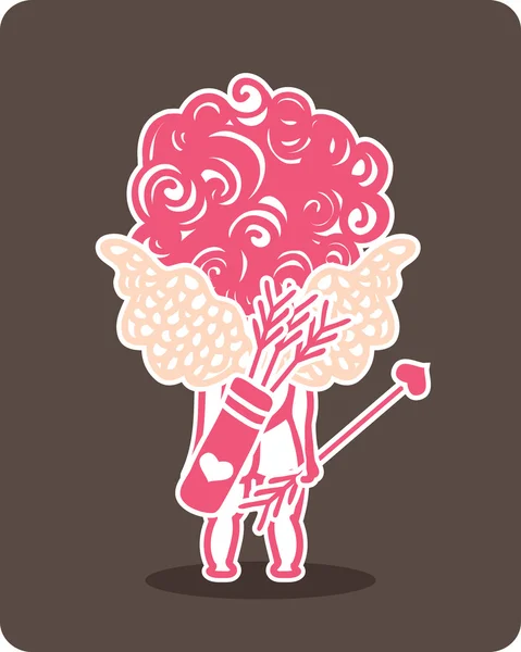 Little cupid from back side — Stock Vector